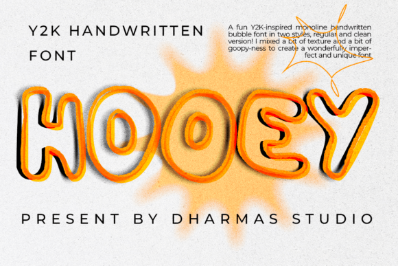 Hooey: The Y2K Handdrawn Outline Font for Viral Content